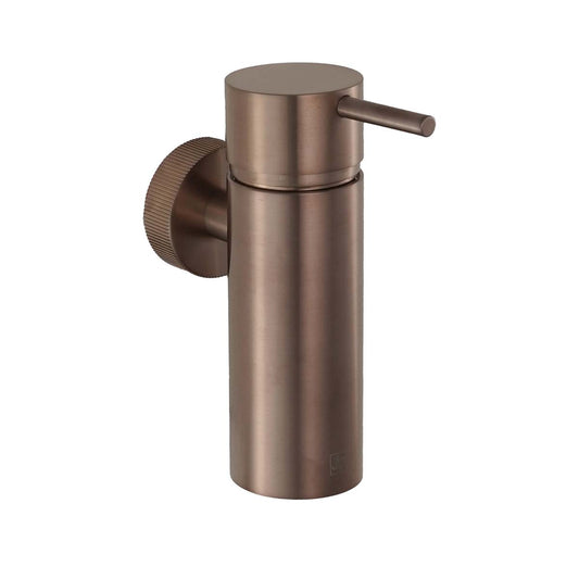 Round Wall Mounted Soap Dispenser - Brushed Bronze
