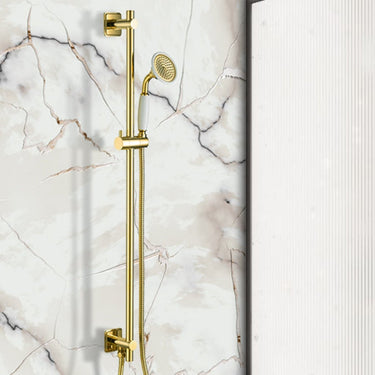 Shiny Gold Shower Riser Rail Kit with Single Function Handset

