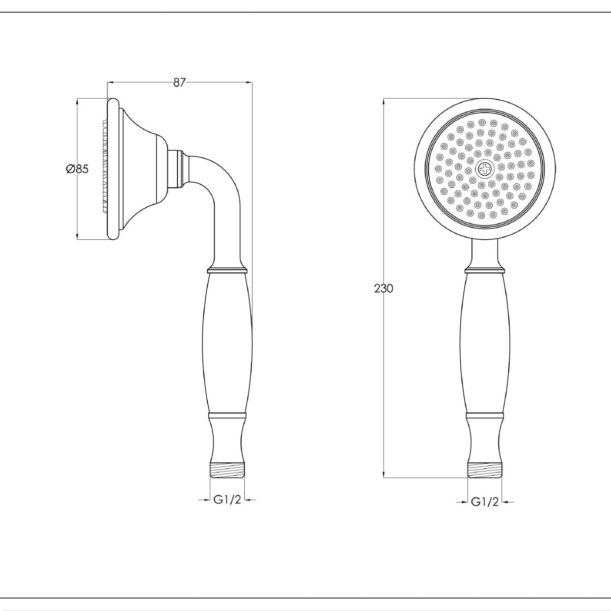 Single Function Traditional Shower Handset