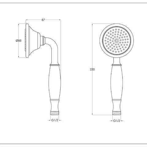 Single Function Traditional Shower Handset