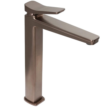 Single Lever High Rise Basin Mixer Tap - Brushed Bronze

