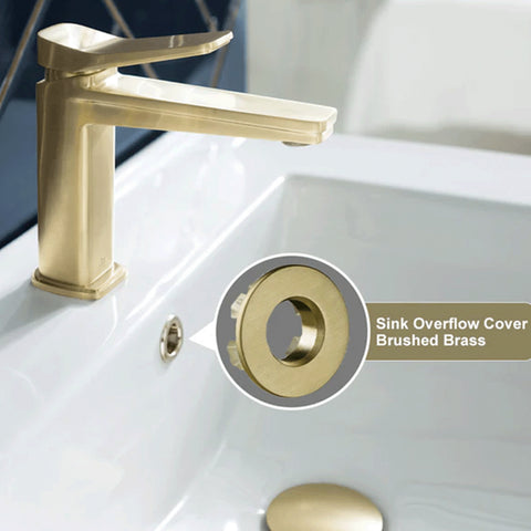 Basin Sink Overflow Cover - Brushed Brass