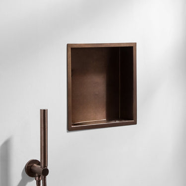 Square Brushed Bronze Shower Niche - 300mm x 300mm

