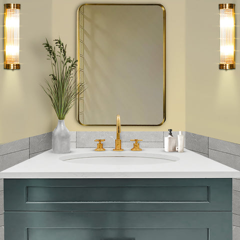 gold bathroom mirror