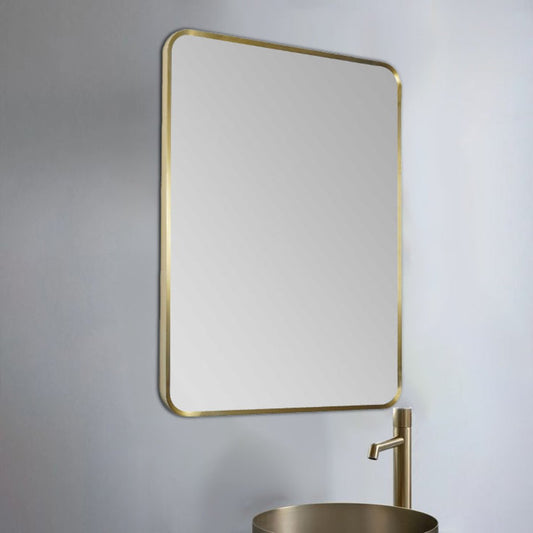 Square Gold Bathroom Mirror without Light