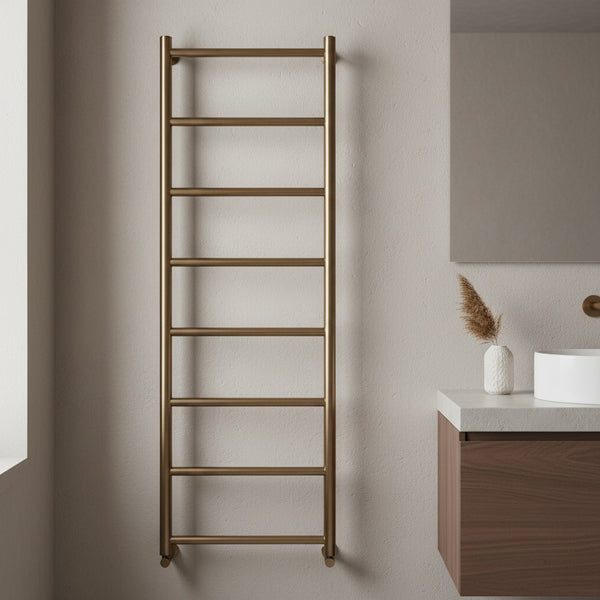 Gold Towel Radiator 1200mm x 500mm – Dual Fuel