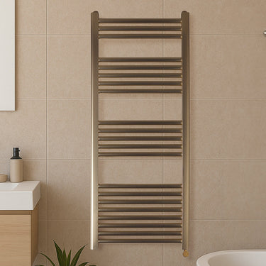 ThermaElite Gold Electric Towel Radiator with Thermostat 1200mm x 500mm

