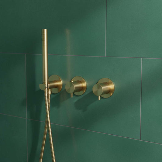 Thermostatic Concealed 2 Outlet Shower Valve with Handset and Hose