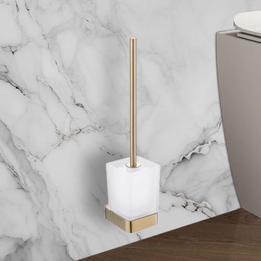 brushed brass toilet brush holder