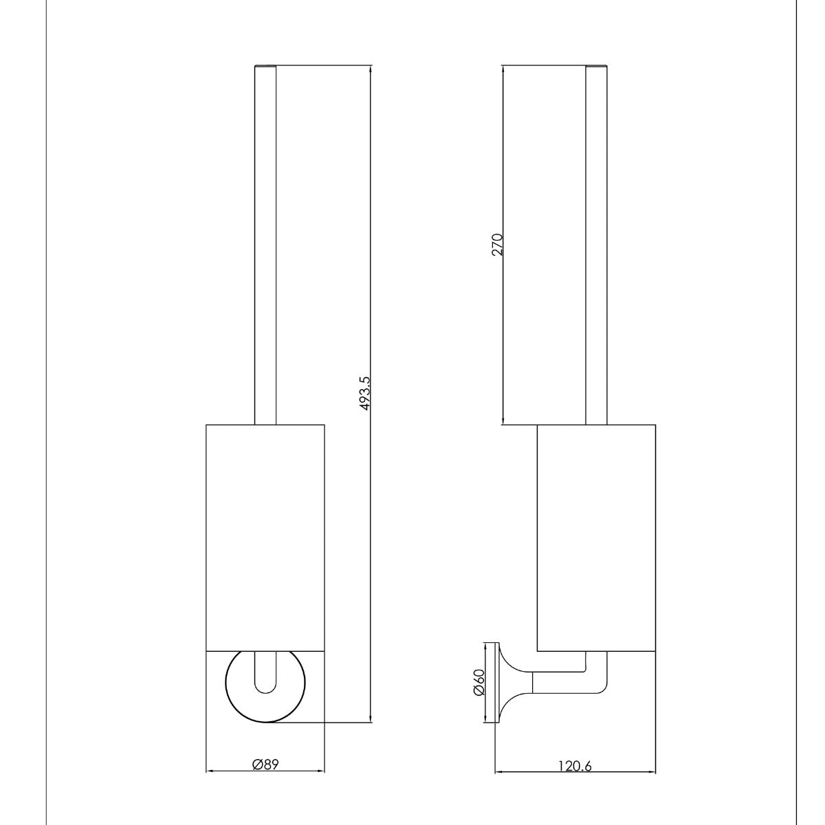  Toilet Brush Holder with Brush - Wall Mounted