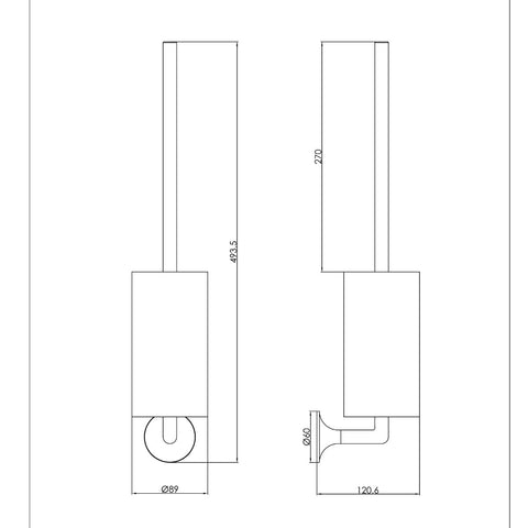 Toilet Brush Holder with Brush - Wall Mounted