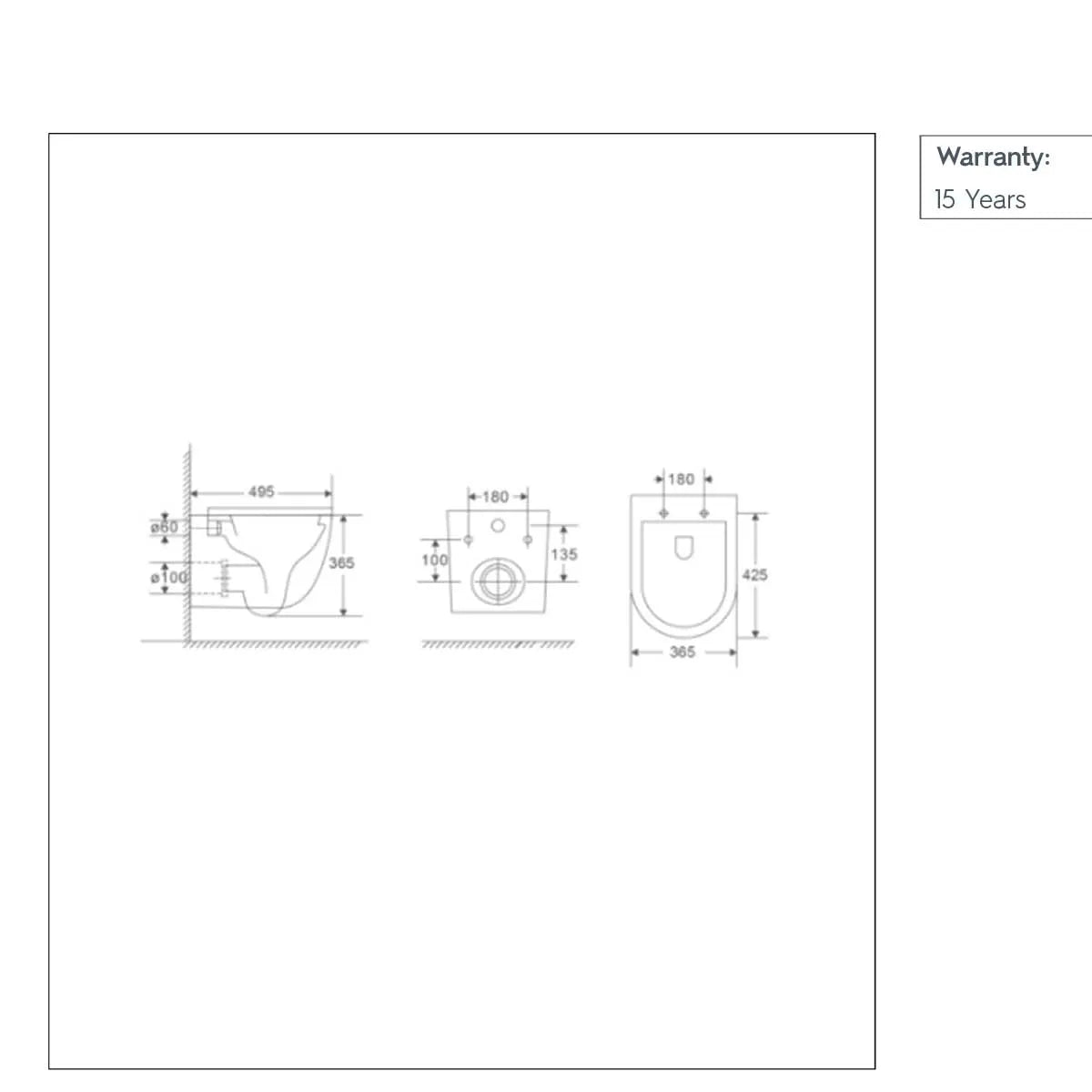 Toilet Technical Drawing