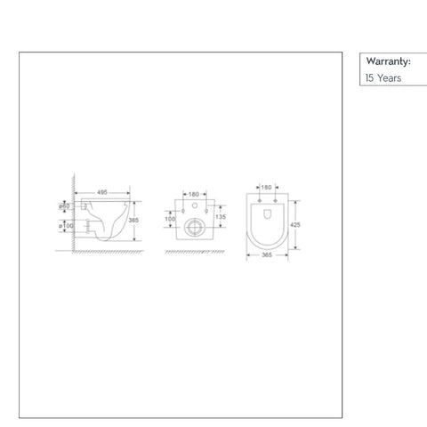 Toilet Technical Drawing
