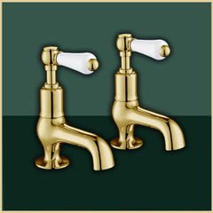 Gold cloakroom basin taps