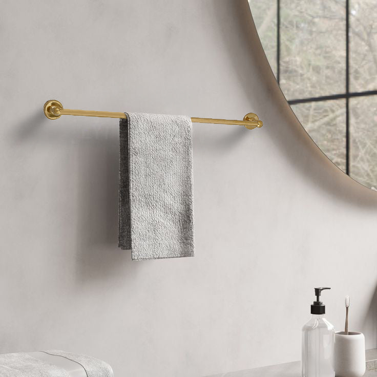 Traditional Antique Brass Single Towel Bar - 600mm