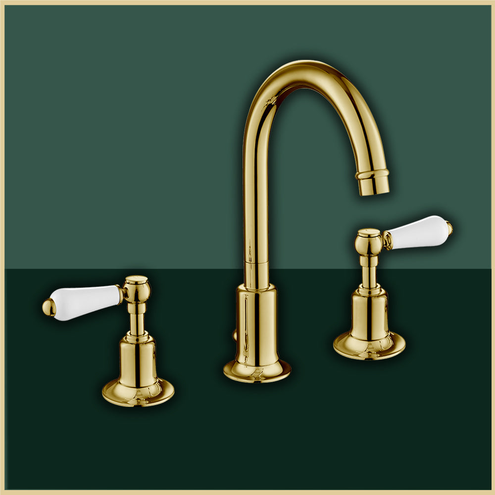 Traditional Deck-Mounted Basin Mixer Tap 