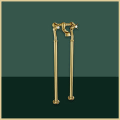 Gold floor standing bath filler tap