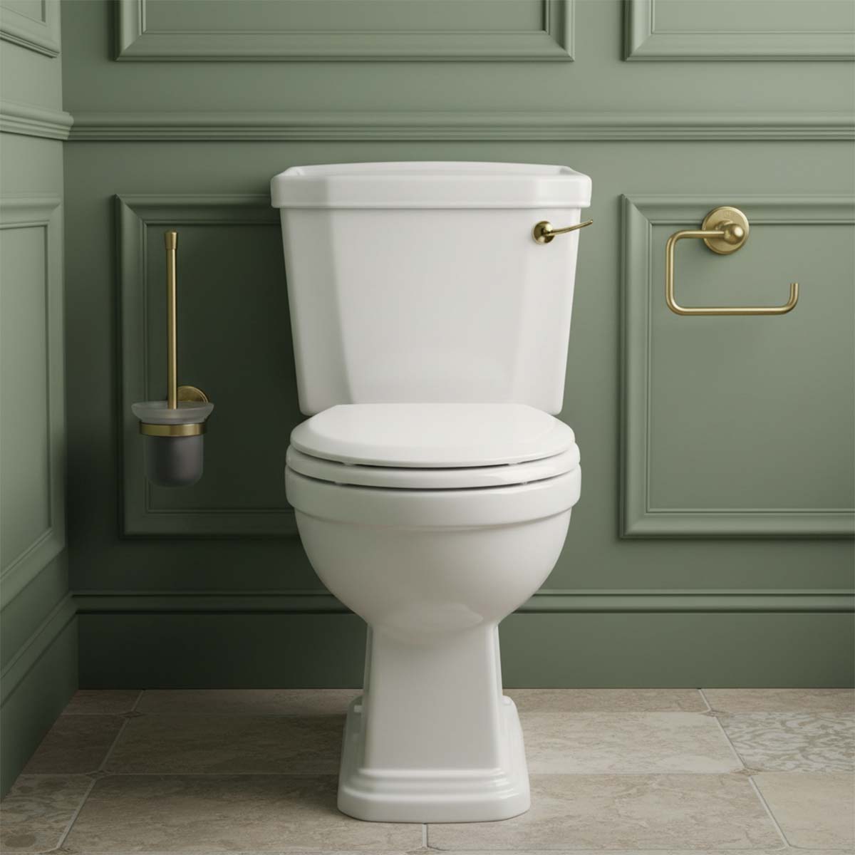 Traditional Brushed Brass Toilet Accessories Set