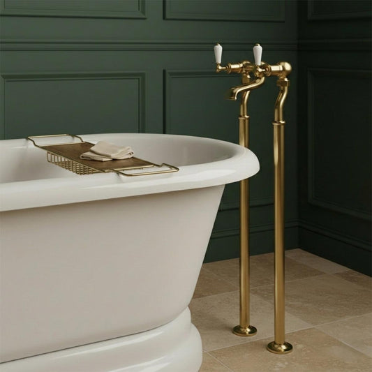Traditional Freestanding Bath Filler Tap - gold