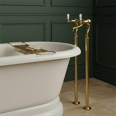 Traditional Freestanding Bath Filler Tap - gold