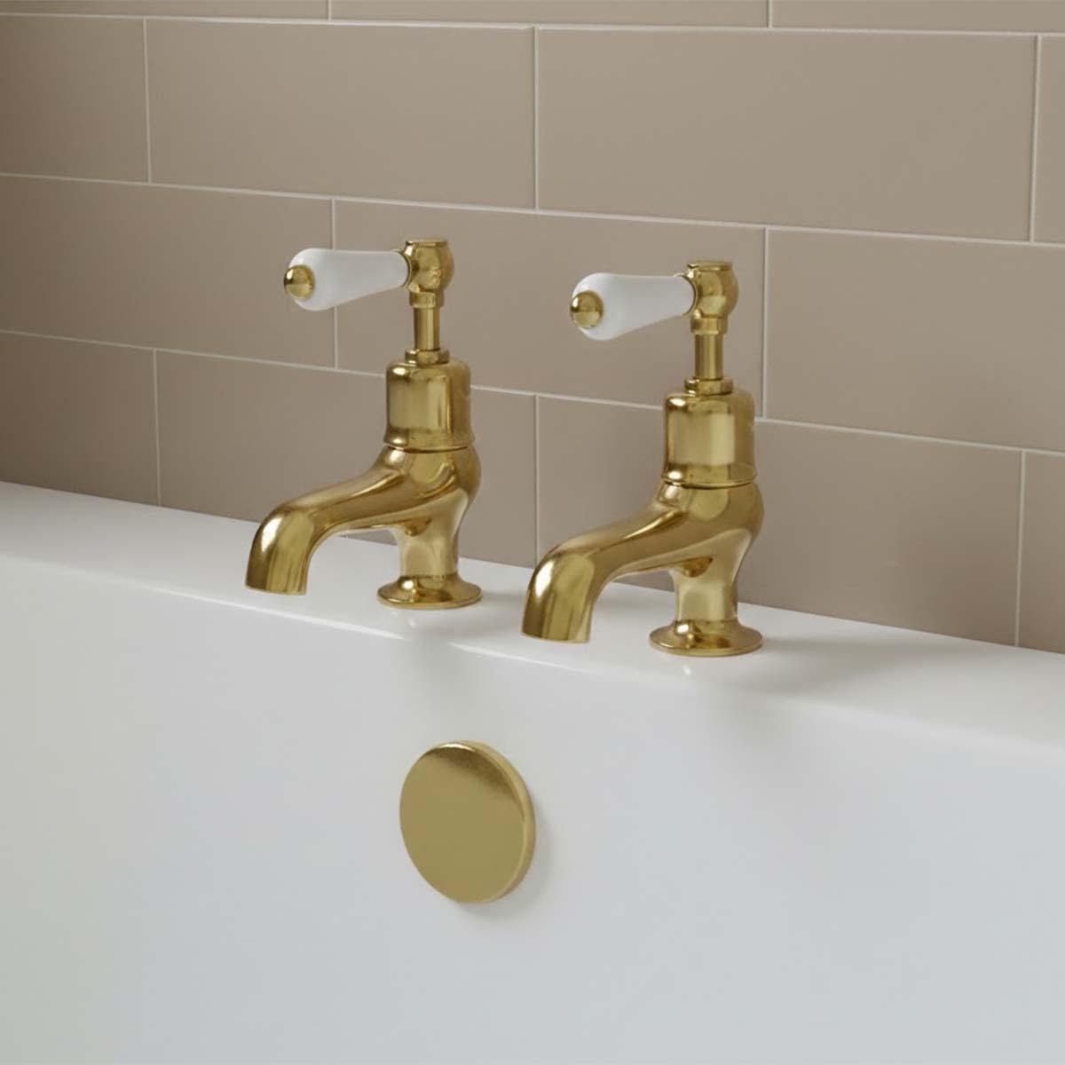 Traditional lever bath side valves - deck mounted 