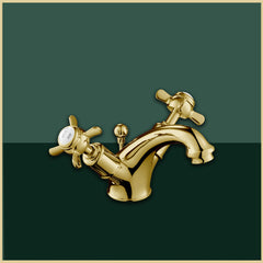 brushed brass basin tap and waste