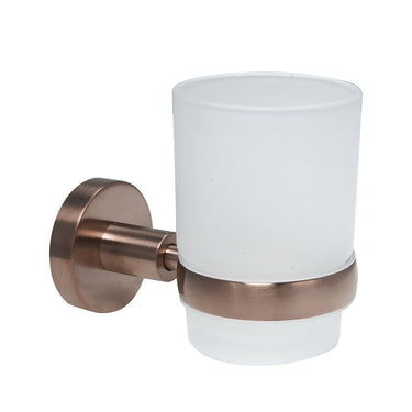 Tumbler Holder with a Glass Tumbler- Brushed Bronze

