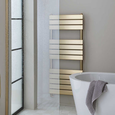 Vertical Gold Towel Radiator 1200mm x 500mm – Brushed Brass

