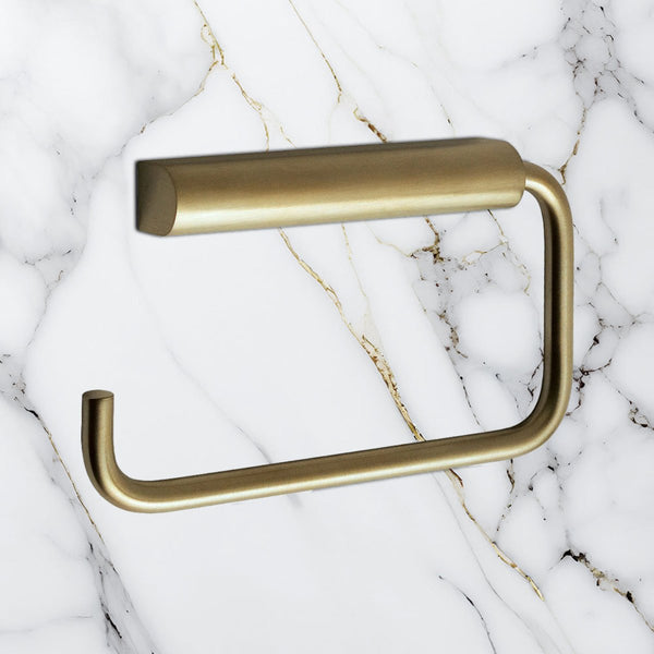 brushed brass toilet roll holder