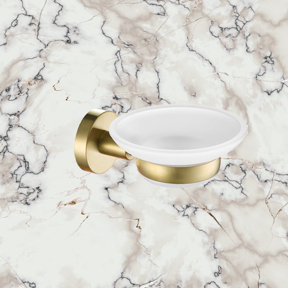 Wall Mounted Soap Dish Holder - Brushed Brass