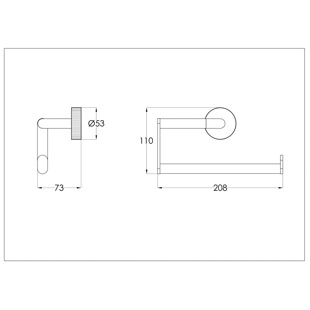 Wall Mounted Towel Holder - Brushed Bronze  technical details