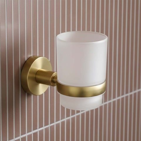 Wall Mounted Tumbler Holder – Brushed Brass 