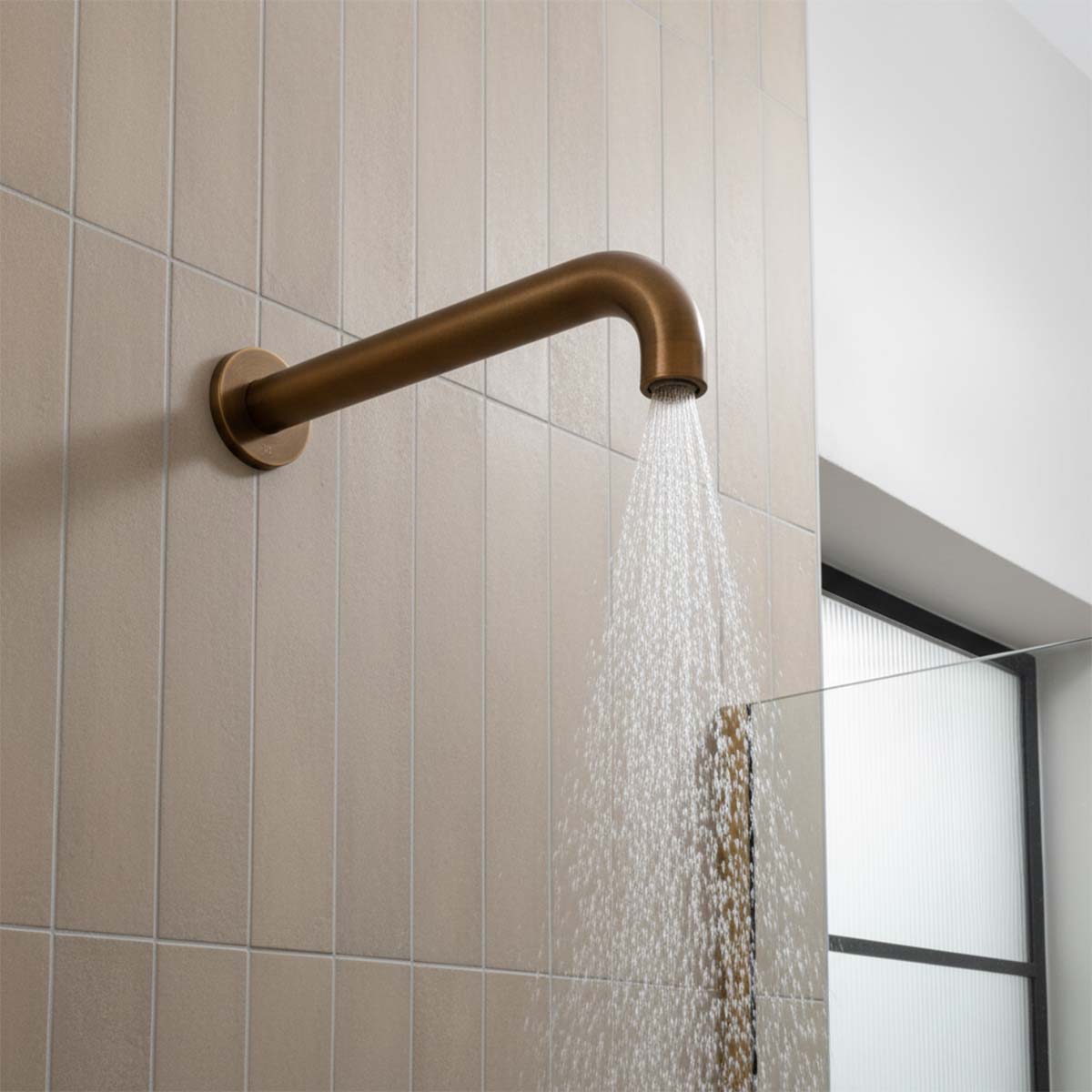 Wall mounted shower head with single function - brushed bronze 
