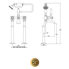 freestanding bath filler tap