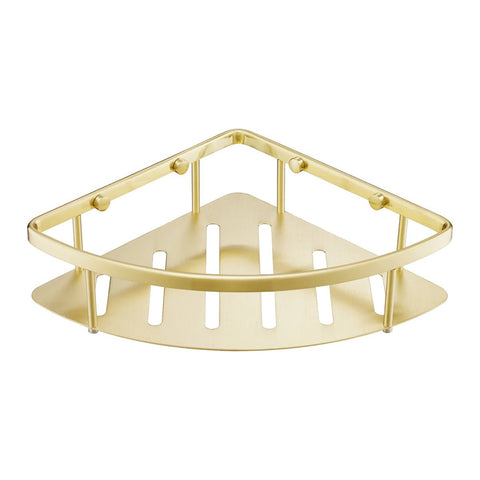 Gold single corner shower basket 