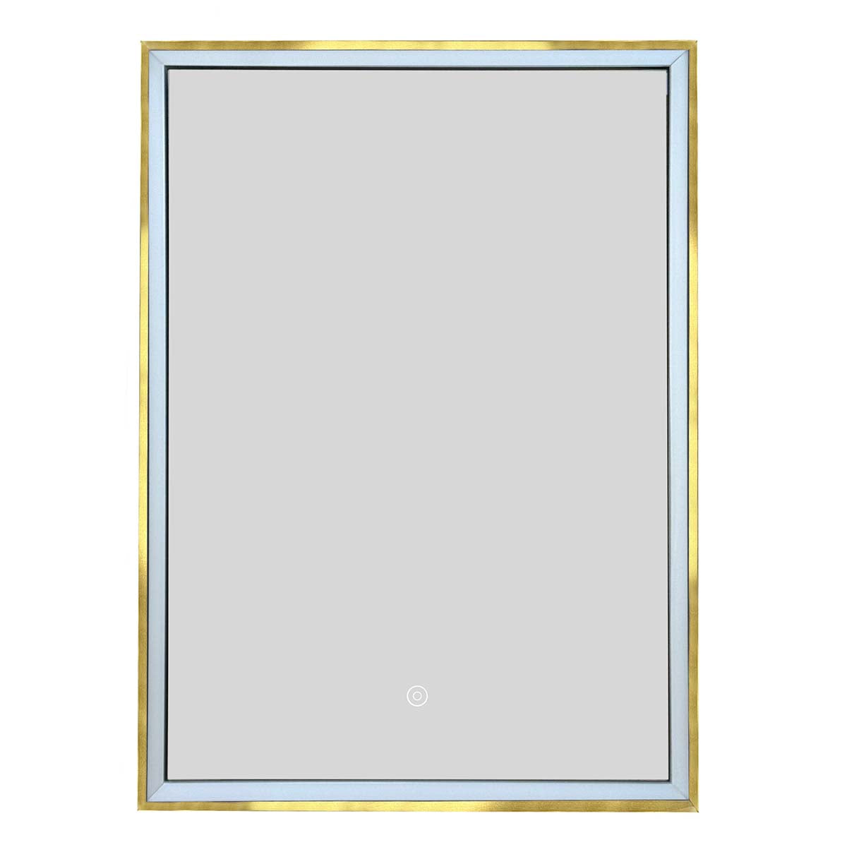 bathroom mirror cabinet with light and gold frame