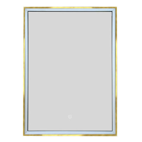 bathroom mirror cabinet with light and gold frame