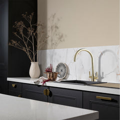 brushed brass modern kitchen tap