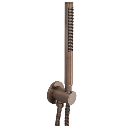Brushed Bronze Water Outlet with Bracket, Slim Handset Shower Kit and Hose