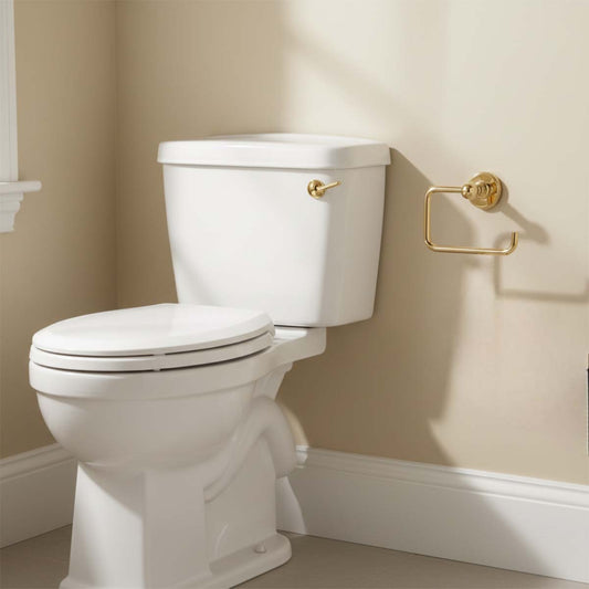 brass loo roll holder - polished gold