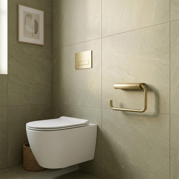 brushed brass toilet roll holder