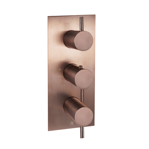 twin concealed shower mixer valve brushed bronze