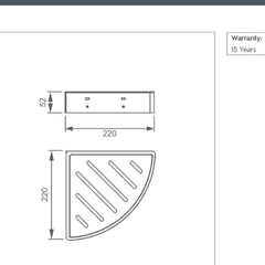 bronze corner basket with shelf technical