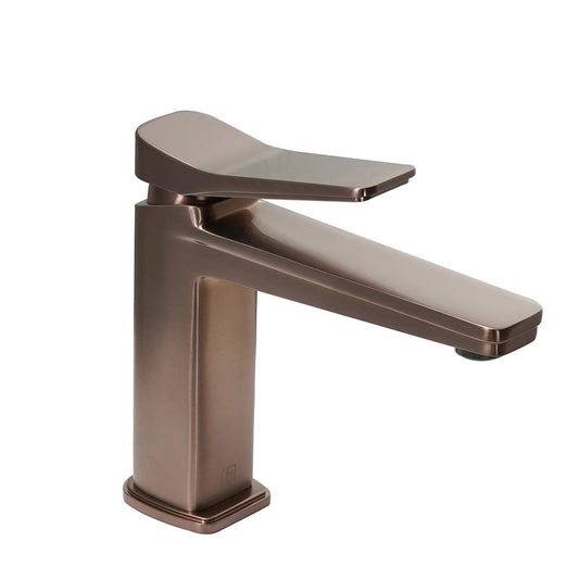 Deck-Mounted Single Lever Basin Mixer Tap - Brushed Bronze