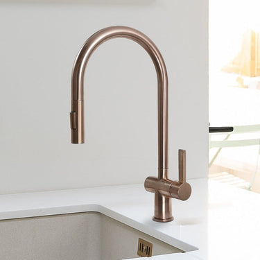 Bronze Kitchen Tap with Pull Out Spray and Single Lever