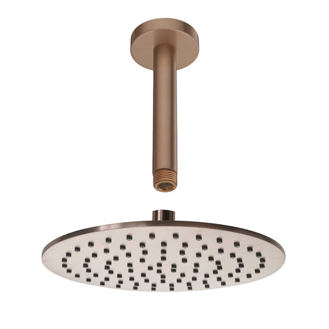 bronze shower head and arm