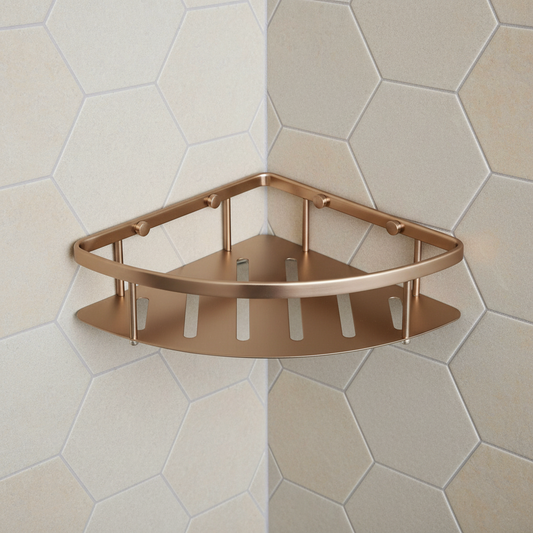 Brushed Bronze Single Shower Basket