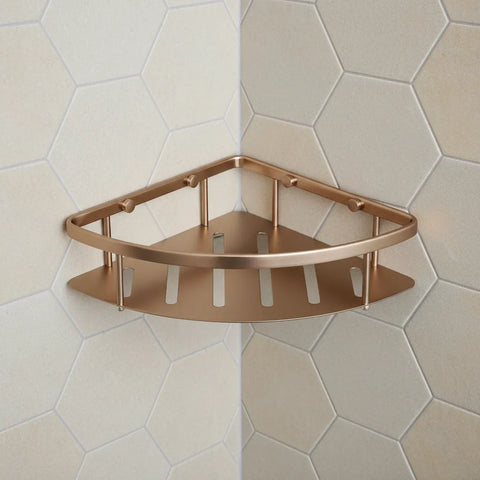 Brushed Bronze Single Shower Basket
