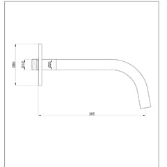 bronze slim basin spout