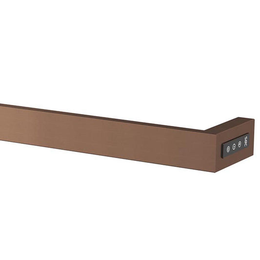 ThermaZen Brushed Bronze Square Electric Single Towel Bar Rail
